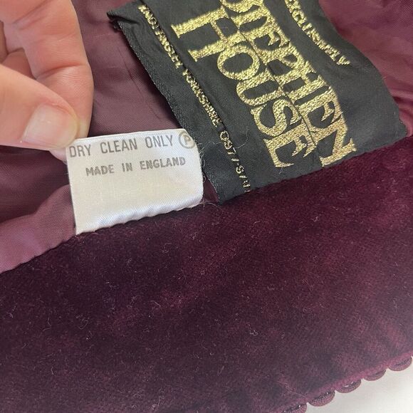 Vintage Velvet Blazer 14 Burgundy Jacket Academia whimsigoth grunge Cottagecore - Picture 12 of 12
